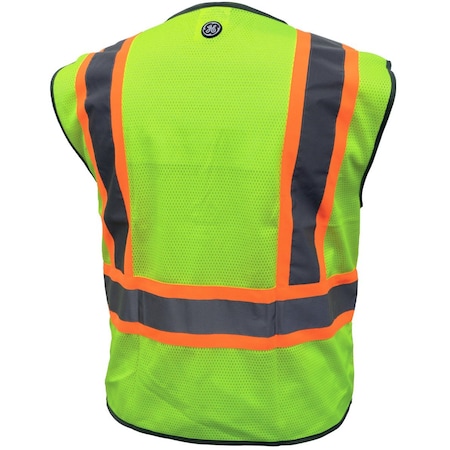 Ge Surveyor Vest, 8 Outside Pockets, Green, Size L GV082GL
